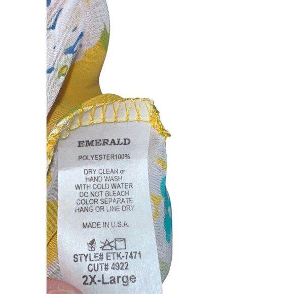 NEW WITHOUT TAGS EMERALD Beautiful Yellow floral bohemian kimono cardigan duster - Picture 5 of 7